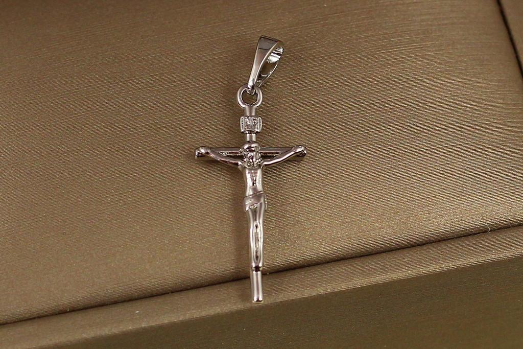 Крестик Xuping Jewelry тоненький с распятьем 2,4 см Серебристый (2254529395)