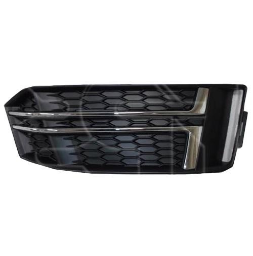 Решетка бампера AVTM Audi A4 B9 16- S-Line правая с хром молдингами (1227912)