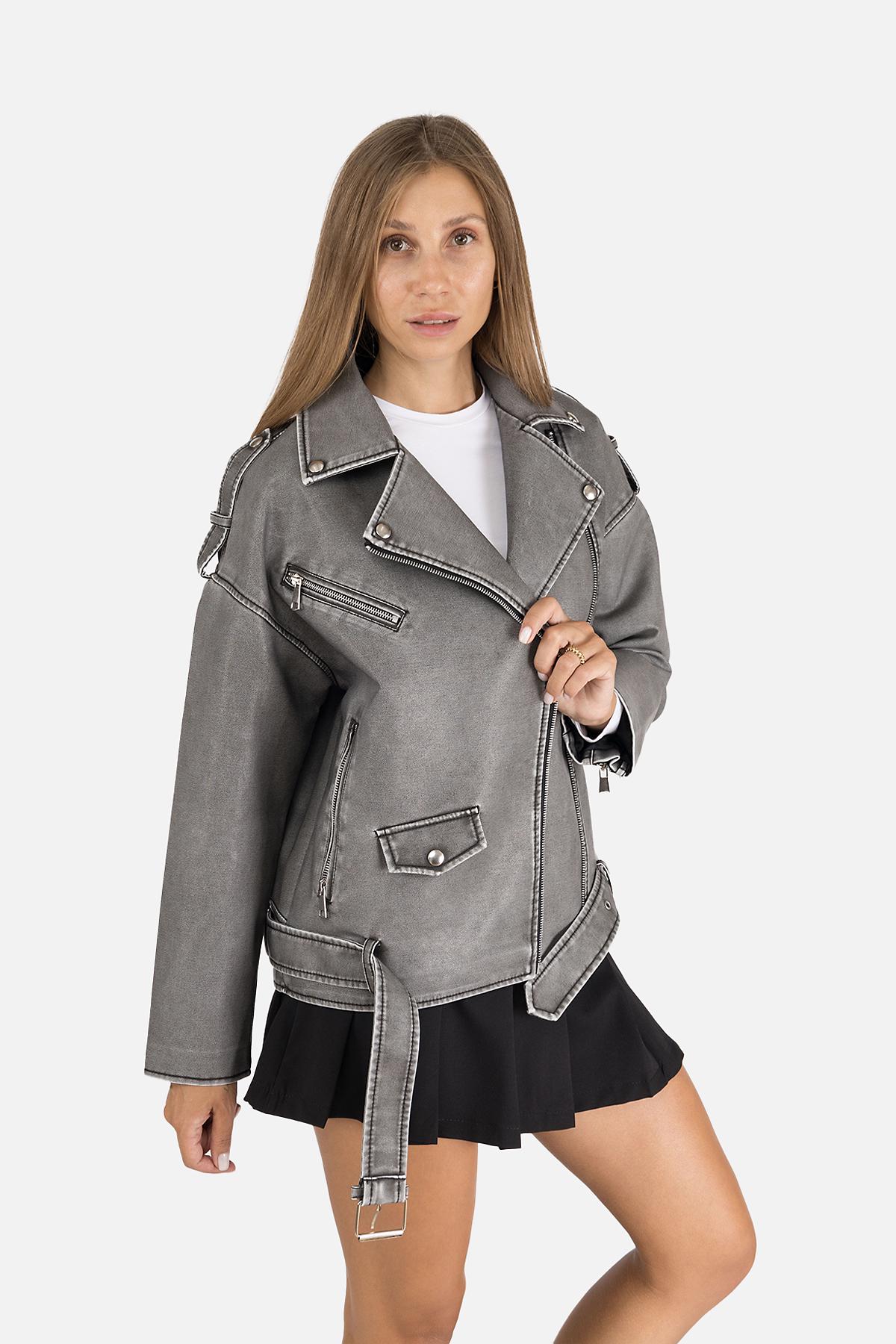 Куртка косуха жіноча р. 40 Сірий (SKT001009746) - фото 2