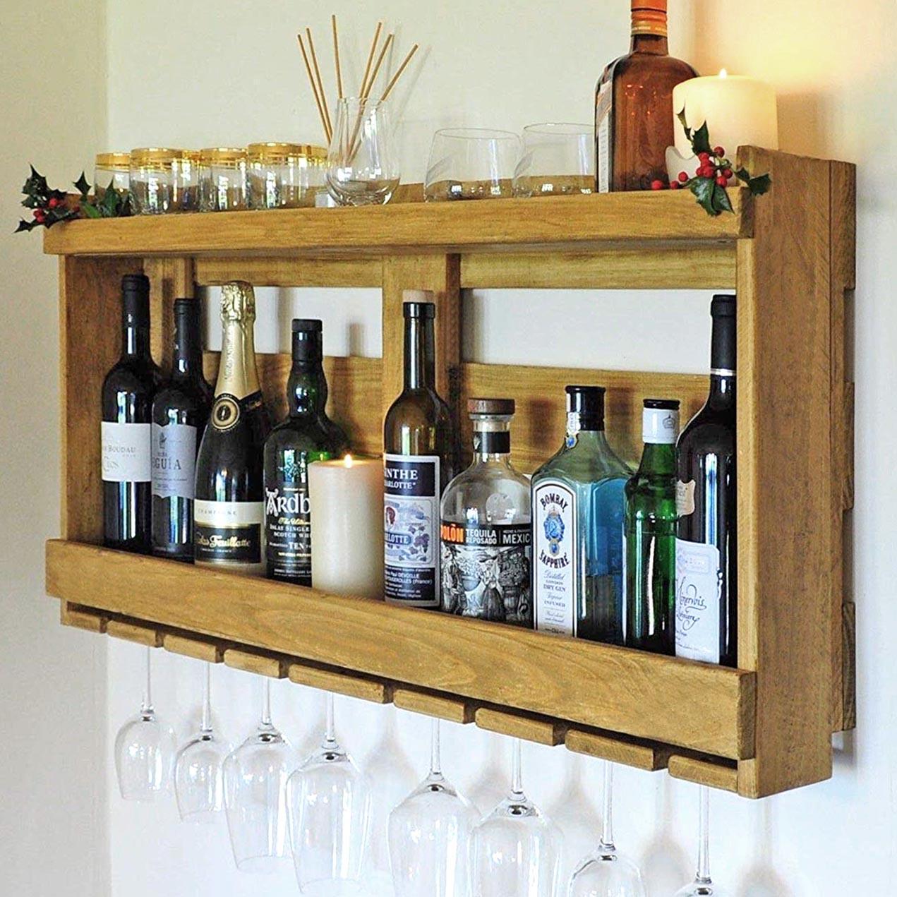 Полка для вина настенная из дерева Дайтака Сиена (ПНК-026905)