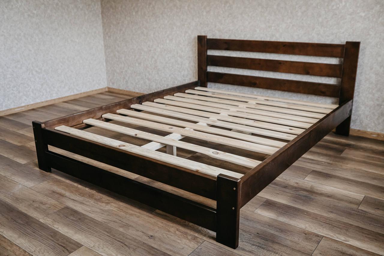 Ліжко двоспальне з масиву сосни 120x200 см Горіх темний (1869075406) - фото 4 Ліжко двоспальне з масиву сосни 120x200 см Горіх темний (1869075406) - фото 4