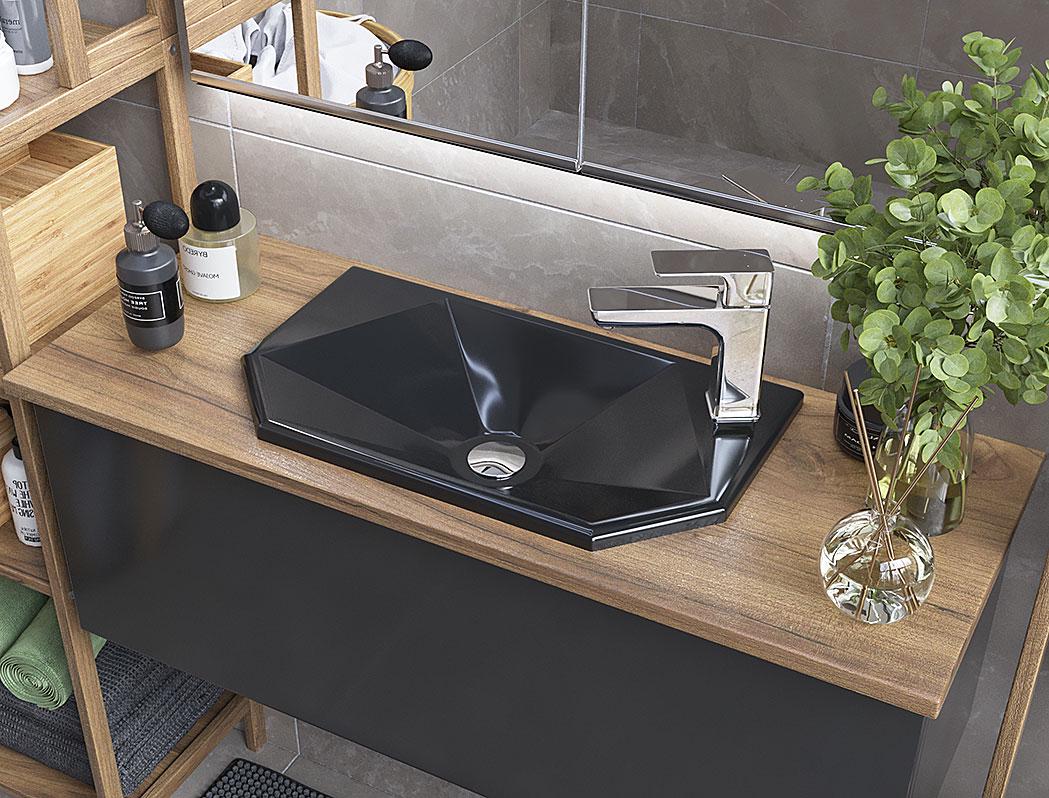 Умывальник накладной Luxor Calvin Low Black