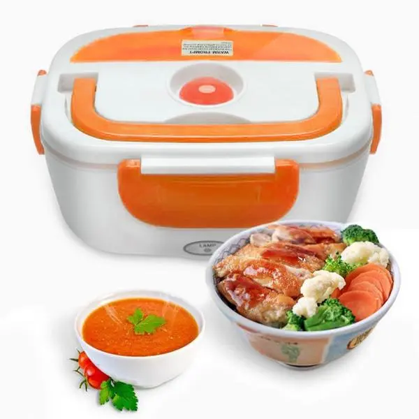 Ланч-бокс з підігрівом Electronic Lunchbox 2в1 Помаранчевий/Білий (13417504) - фото 3