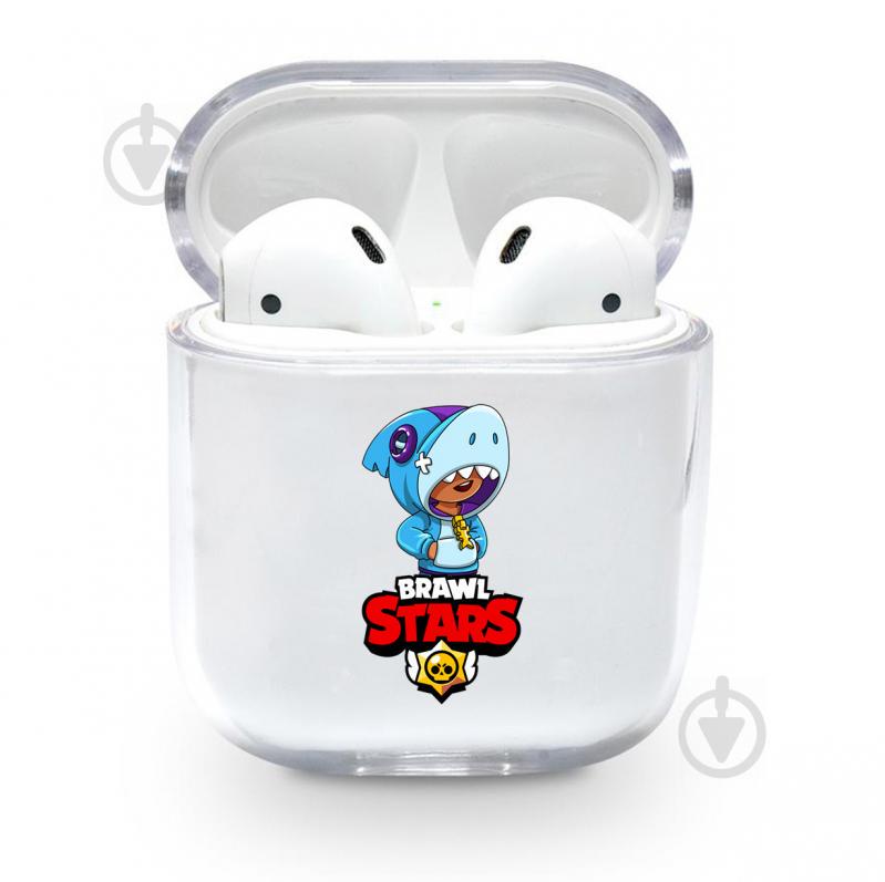 Прозорий силіконовий чохол Apple AirPods з малюнком - SHARK LEON / Brawls Stars (KAP1100)
