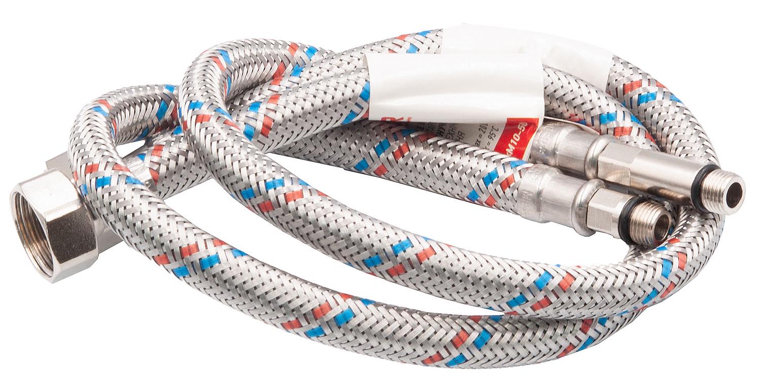 Подводка гибкая KOER M10 1200 мм пара нержавеющая оплетка (KR0278)