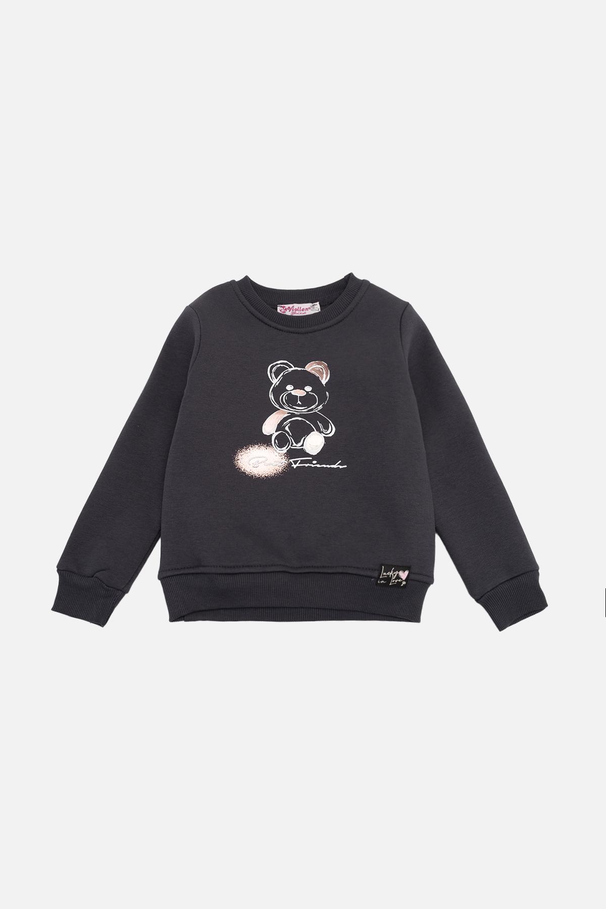 Свитшот для девочки 116 см Графитовый (SKT001019226)