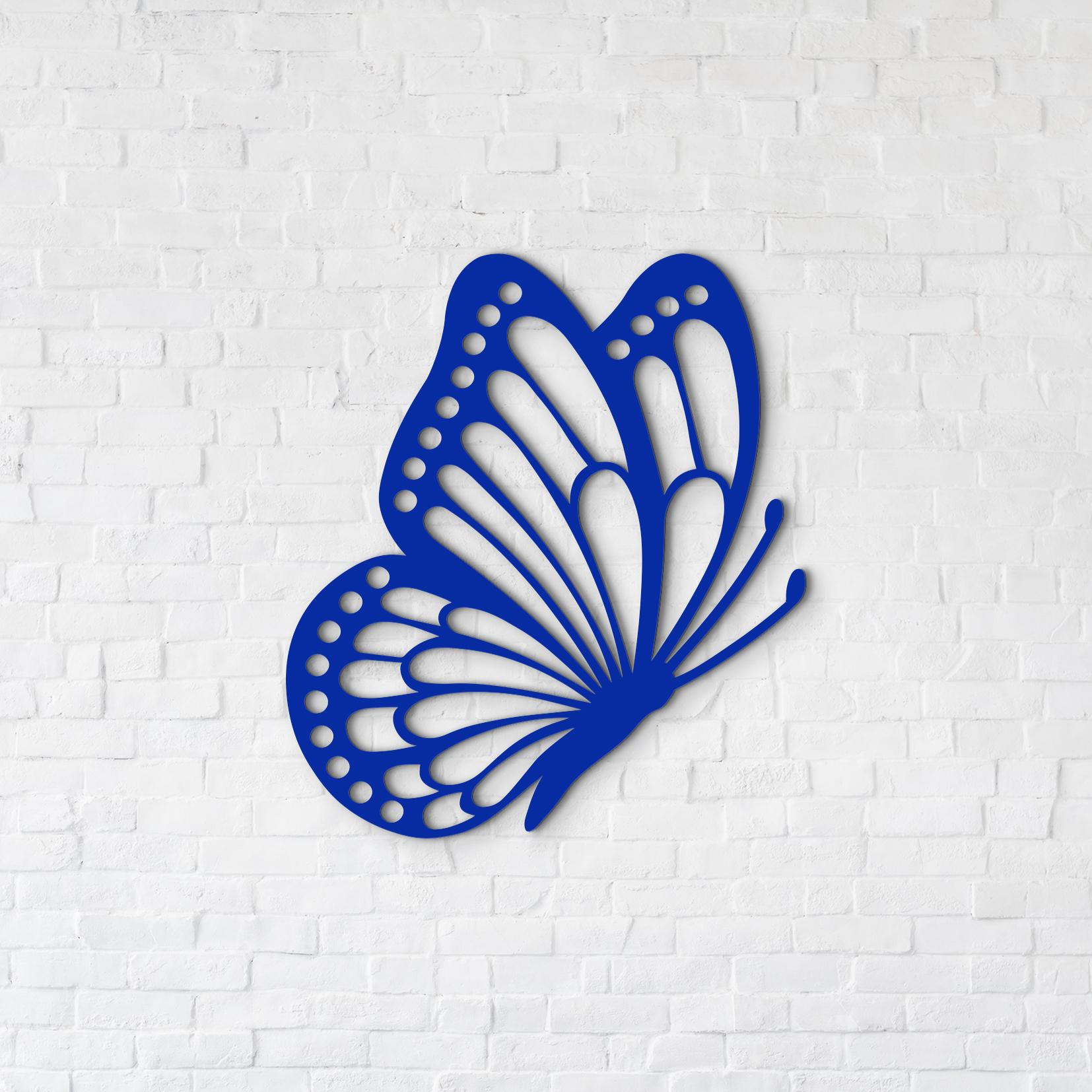 Декоративне панно з дерева Woodyard Чарівний Метелик у профіль 15x18 см Синій (0531sBlue6) - фото 2