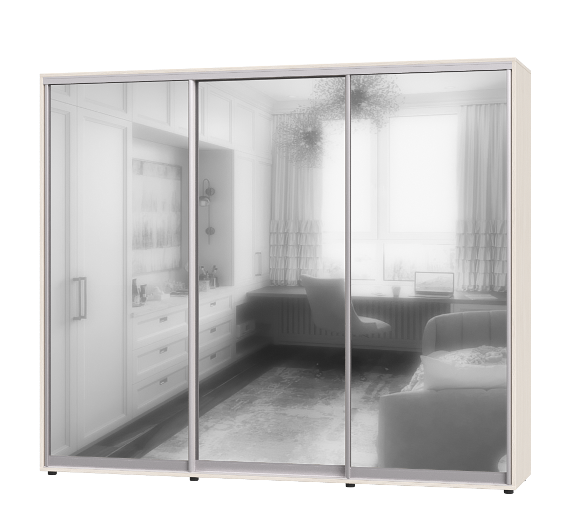 Шкаф-купе трехдверный Эверест ШК-05 260х60х220 см Дуб Молочный (07557)