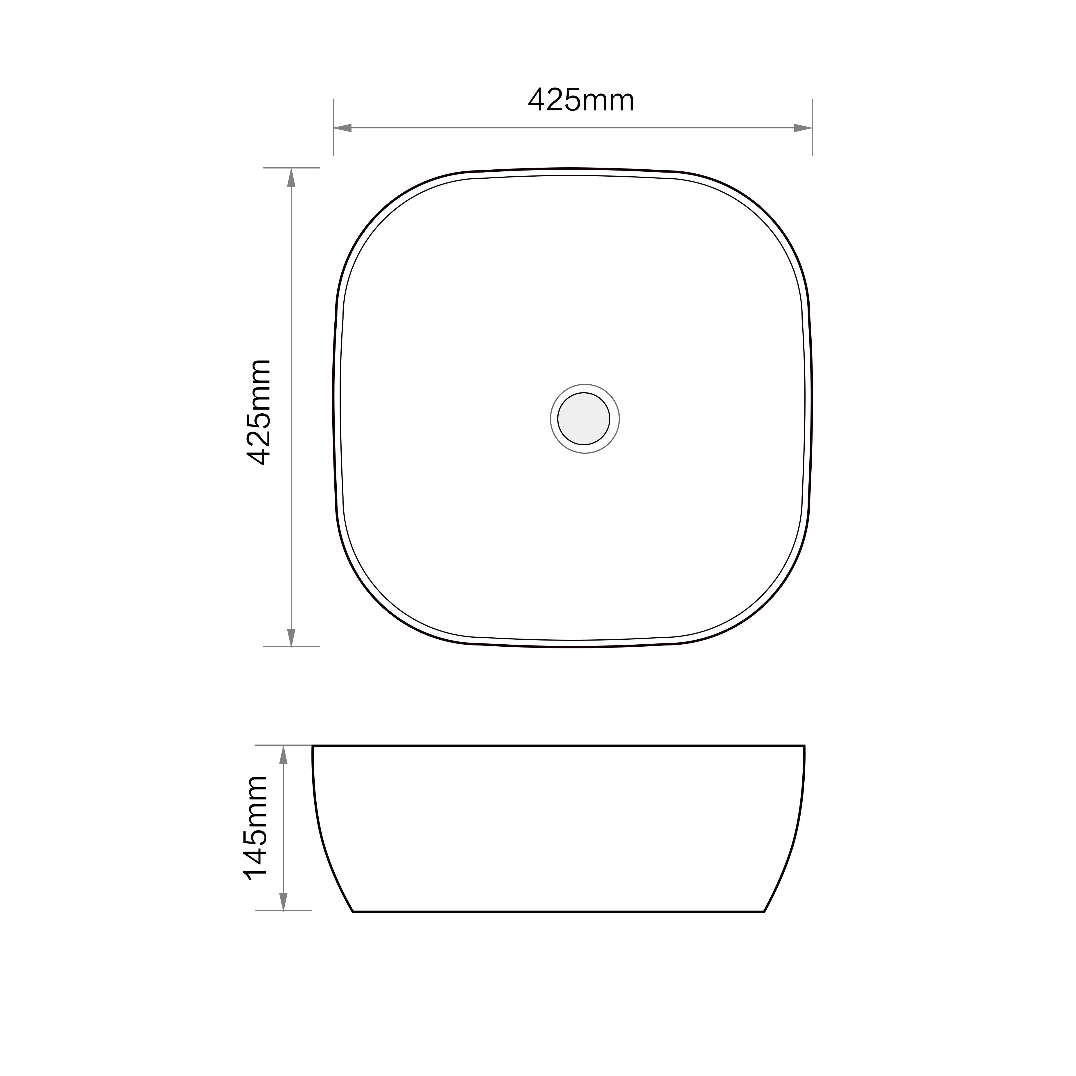 Раковина накладна MIXXUS PREMIUM DIVERSE-0105 425х425х145 мм (MP6535) - фото 2 Раковина накладна MIXXUS PREMIUM DIVERSE-0105 425х425х145 мм (MP6535) - фото 2