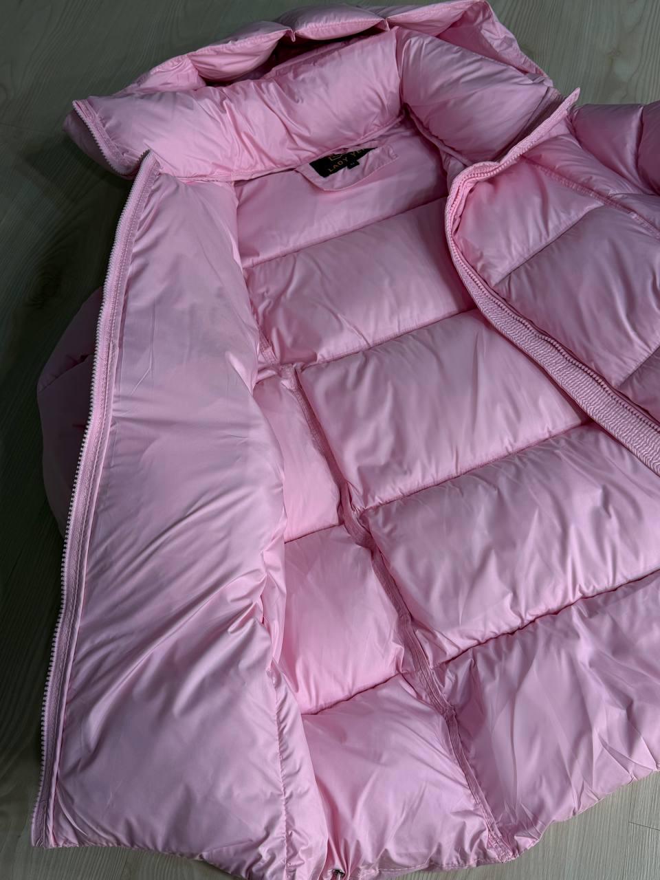 Куртка жіноча LADY YEP 10036 парка пуфер оверсайз з капюшоном р. 42 Рожевий (5577) - фото 3