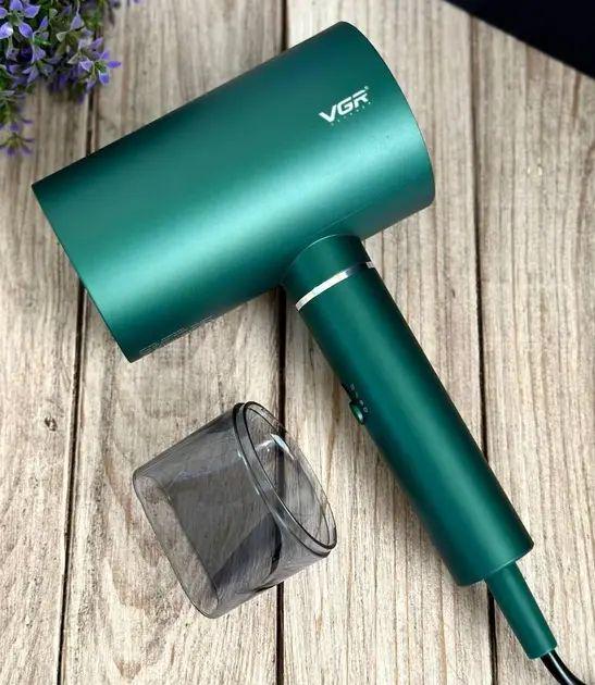 Фен для волосся професійний 1600-1800 Вт VGR V-431 2 швидкості з холодним обдуванням та захистом від перегріву Зелений