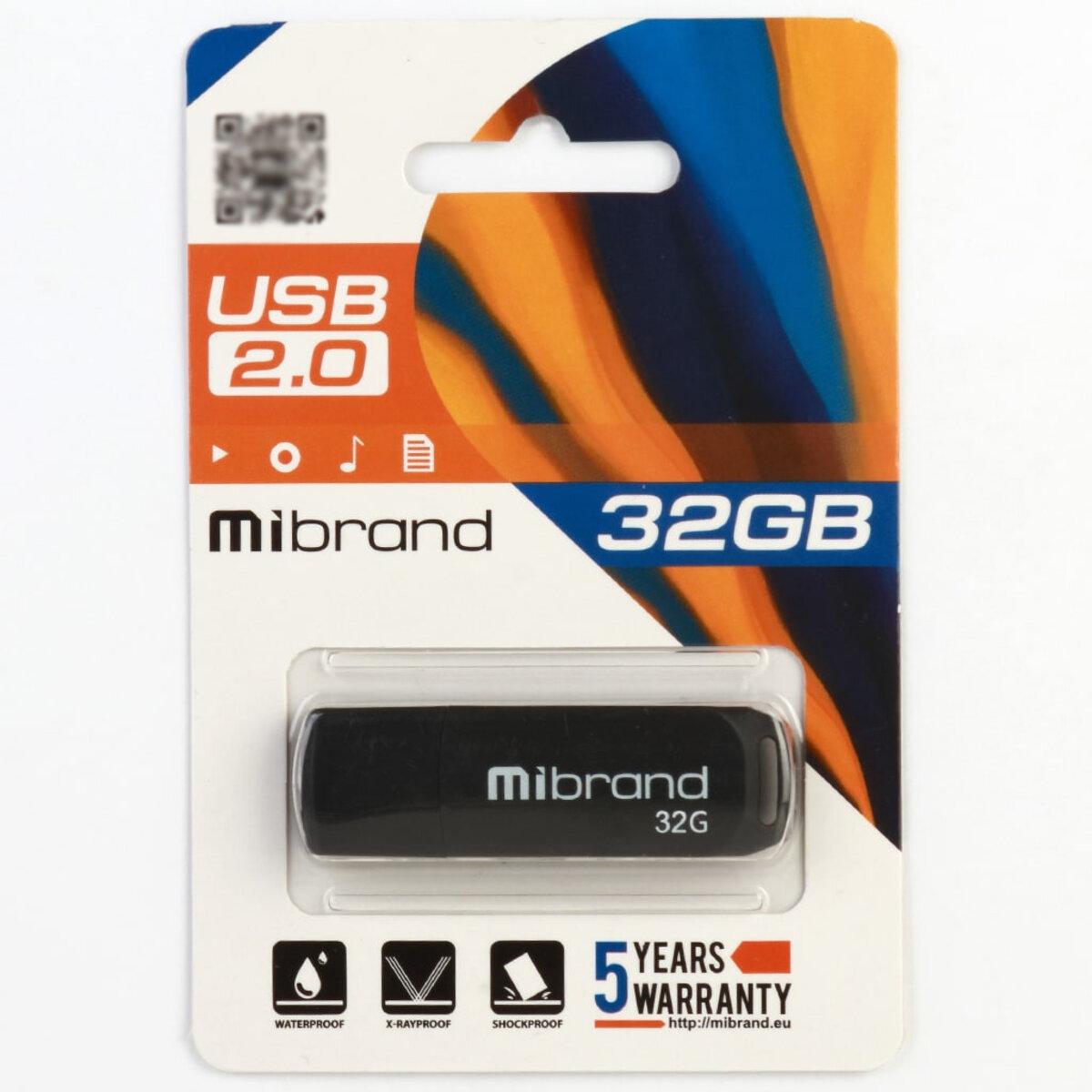 Флешка для ноутбука Flash Mibrand USB 2.0 Mink 32Gb Black (MI2.0/MI32P4B) - фото 2