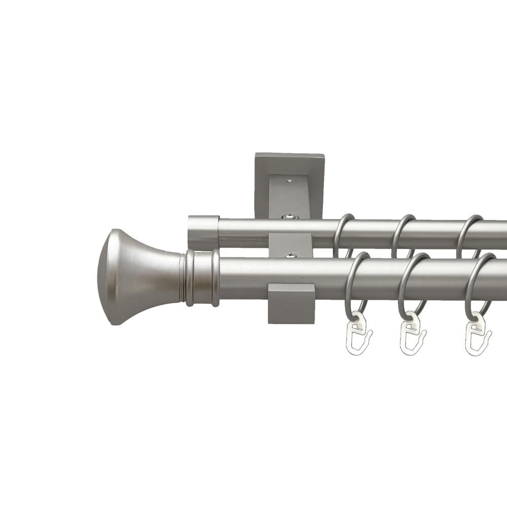 Карниз Orvit Люксор металевий дворядний техно гладка труба кільце металеве 25/19 мм 300 см Сатин (00-00026400)
