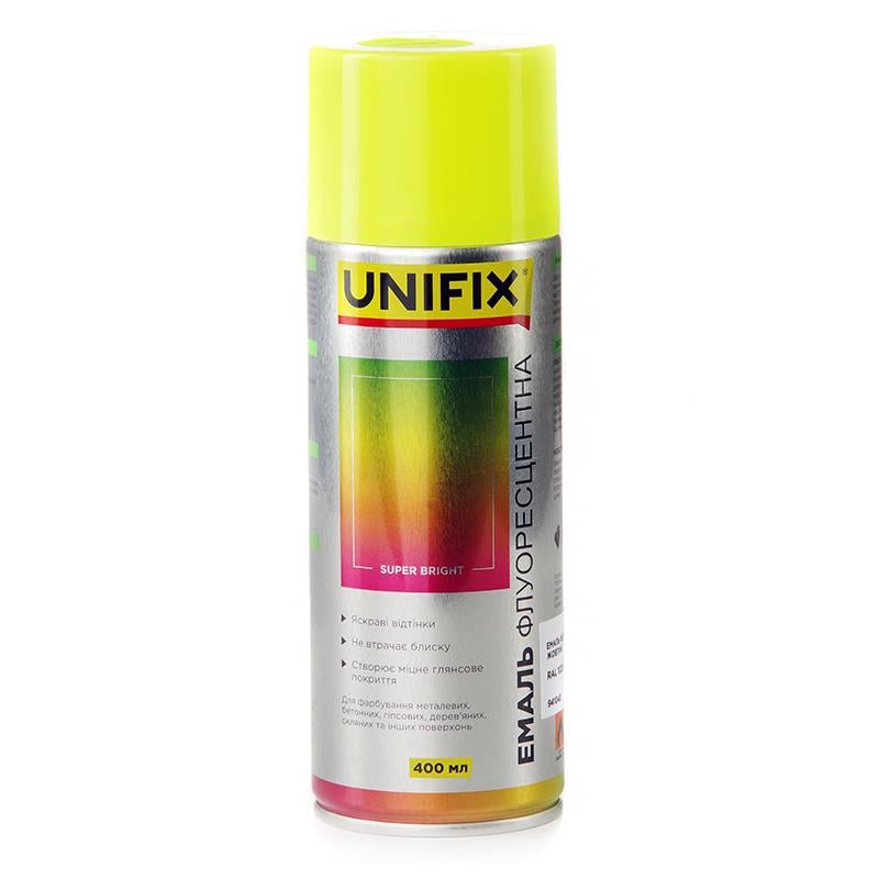 Эмаль акриловая флуоресцентная Unifix 400 мл RAL 1026 Желтый (941043)