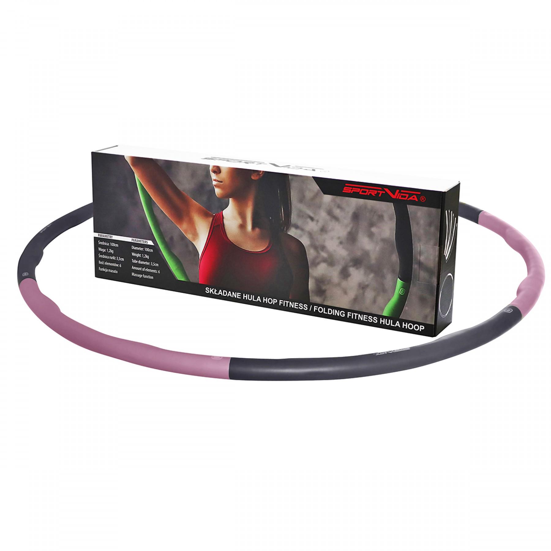 Обруч массажный Hula Hoop SportVida 100 см 1,2 кг Grey/Pink (SV-HK0338) - фото 2