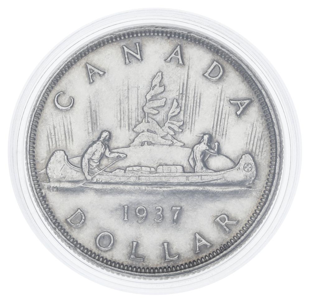 Коллекционная монета Канада 1 доллар 1937 серебро F-VF (М21415)