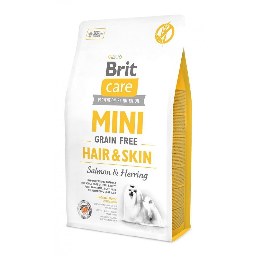 Корм сухий для собак Brit Care GF Mini Hair&Skin мініатюрних порід для шкіри та шерсті з лососем і оселедцем 2 кг (арт.170782/520220)