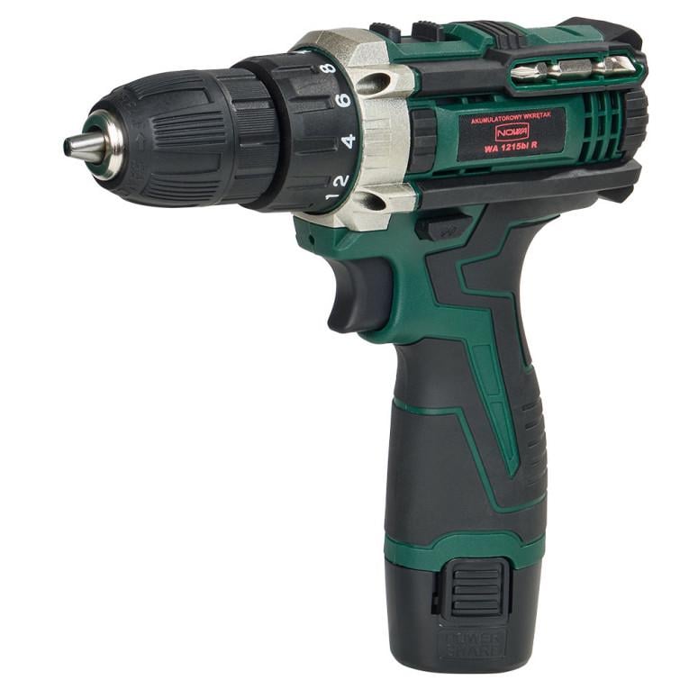 Шуруповерт аккумуляторный Nowa WA1215BL R Черный/Зеленый