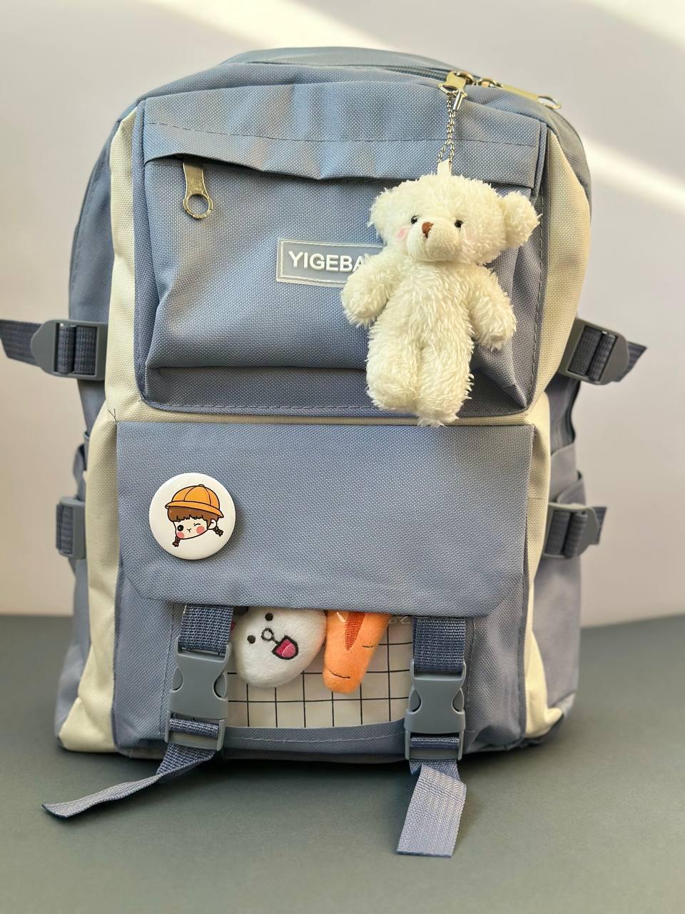 Комлект шкільний рюкзак/сумка/клатч/брелок/кишеня з іграшками Блакитний (27795683) - фото 7 Комлект шкільний рюкзак/сумка/клатч/брелок/кишеня з іграшками Блакитний (27795683) - фото 7