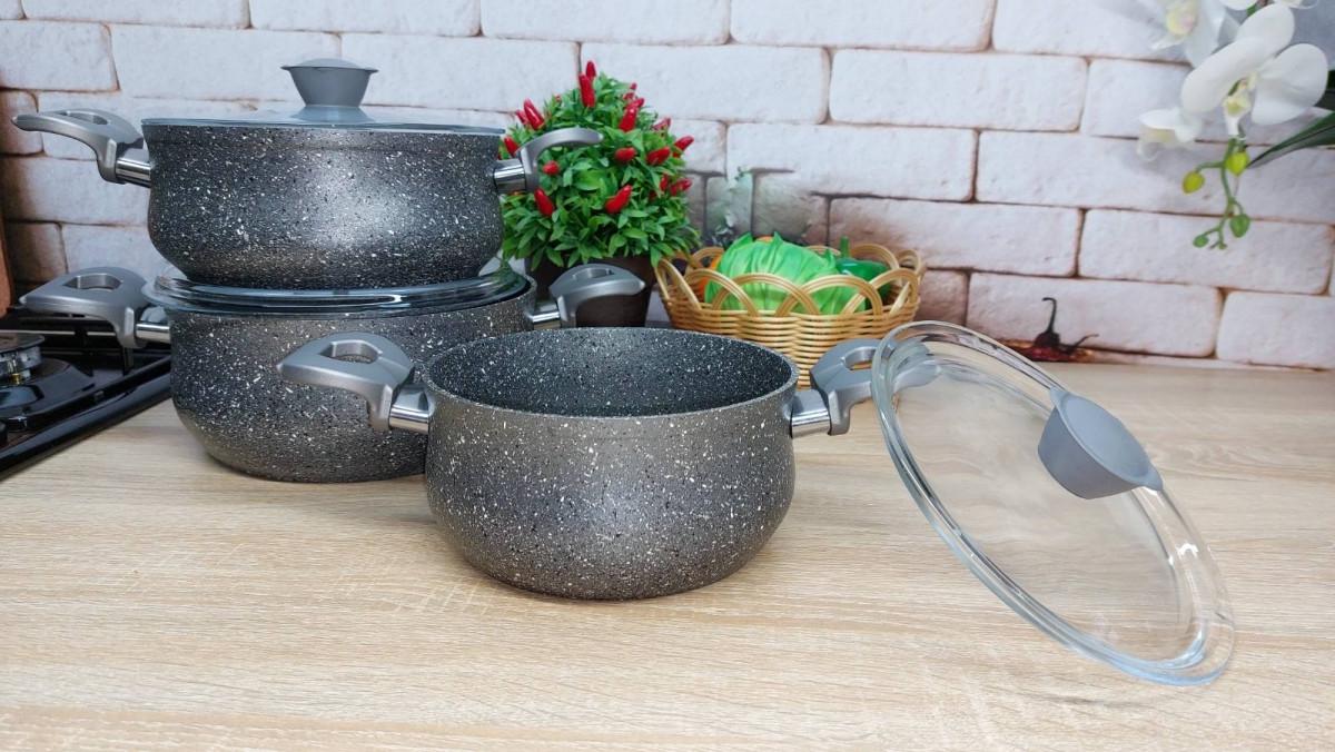 Набор посуды OMS Collection 3027 Grey - фото 3 Набор посуды OMS Collection 3027 Grey - фото 3