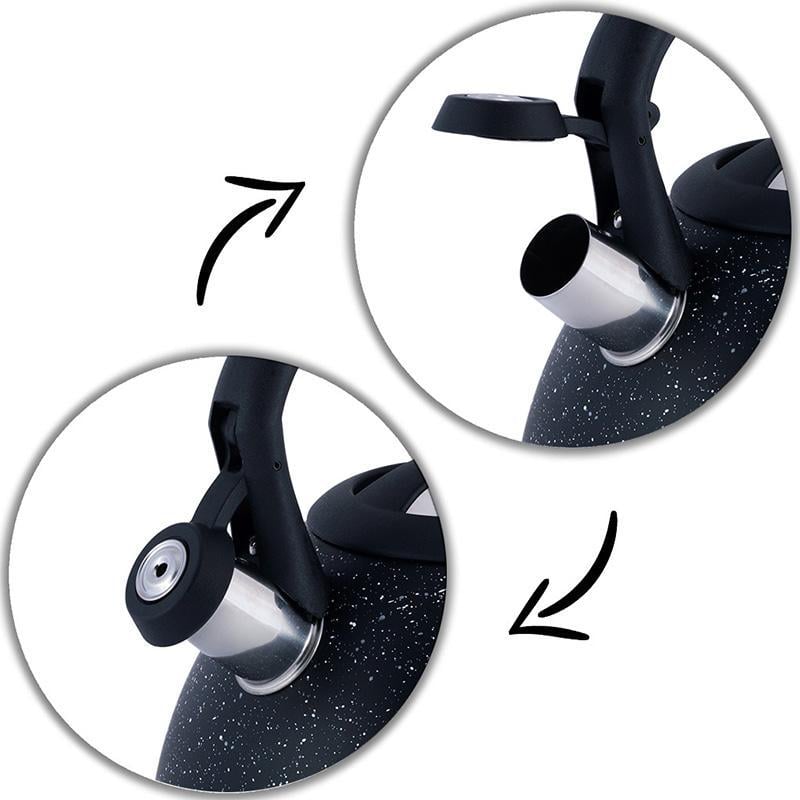 Чайник Kamille Whistling из нержавеющей стали со свистком 2,7 л Marble - фото 4 Чайник Kamille Whistling из нержавеющей стали со свистком 2,7 л Marble - фото 4