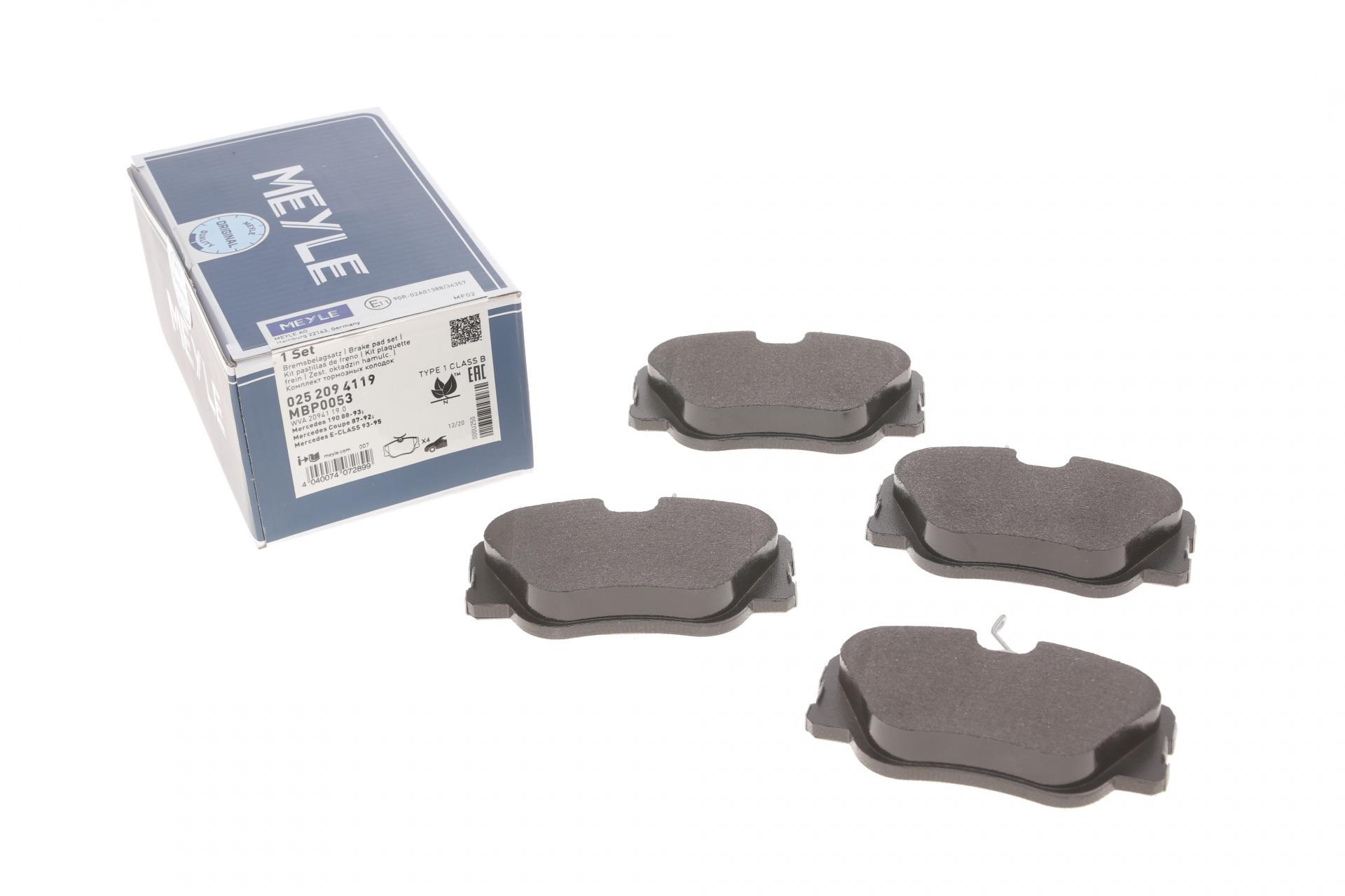 Колодки тормозные передние Meyle для MB W124/W201 84-98 (025 209 4119)