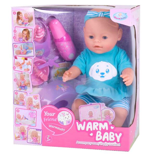 Пупс Warm Baby 40 см интерактивный 10 функций с аксессуарами Голубой (52147) Пупс Warm Baby 40 см интерактивный 10 функций с аксессуарами Голубой (52147)
