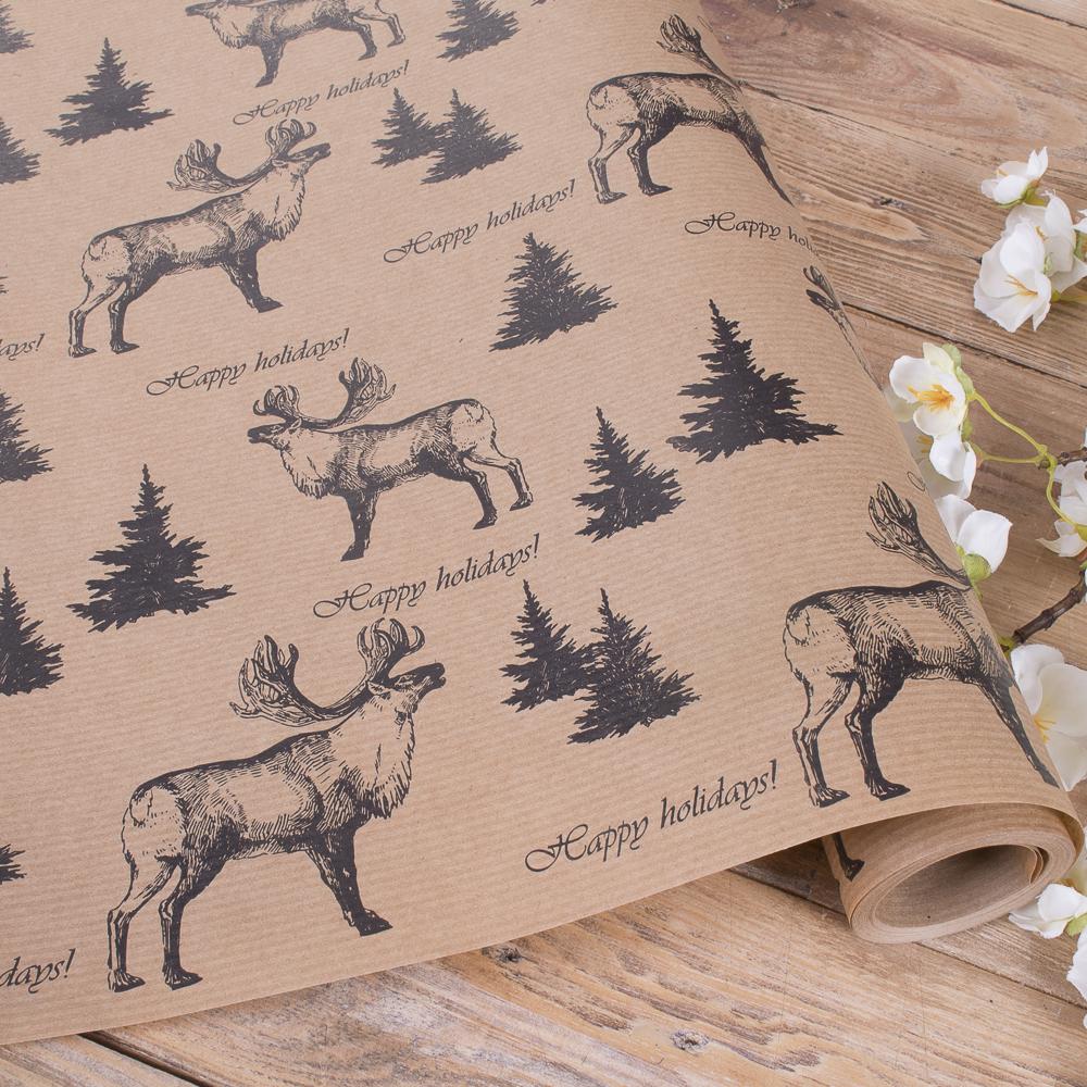 Подарочная бумага новогодняя Ретро 10 м (3832-112)