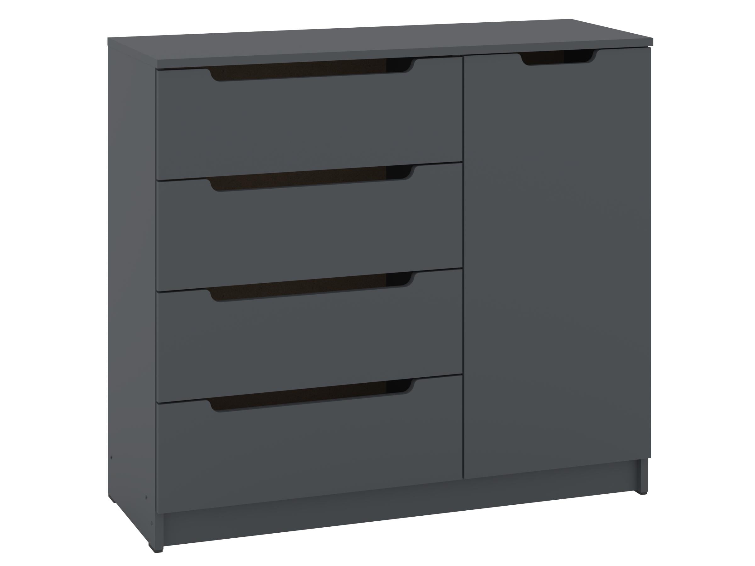 Комод з шухлядами PEHOTIN ЕКО К-4+1 ДСП 100х38х90 см Антрацит (PN-100584)