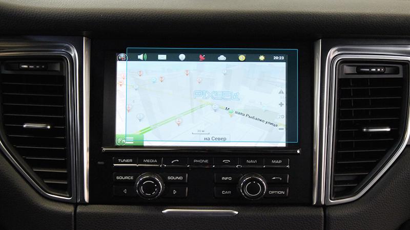 Стекло защитное Pixsel гибридный глянец на монитор Porsche MACAN 7“ 2014-2016