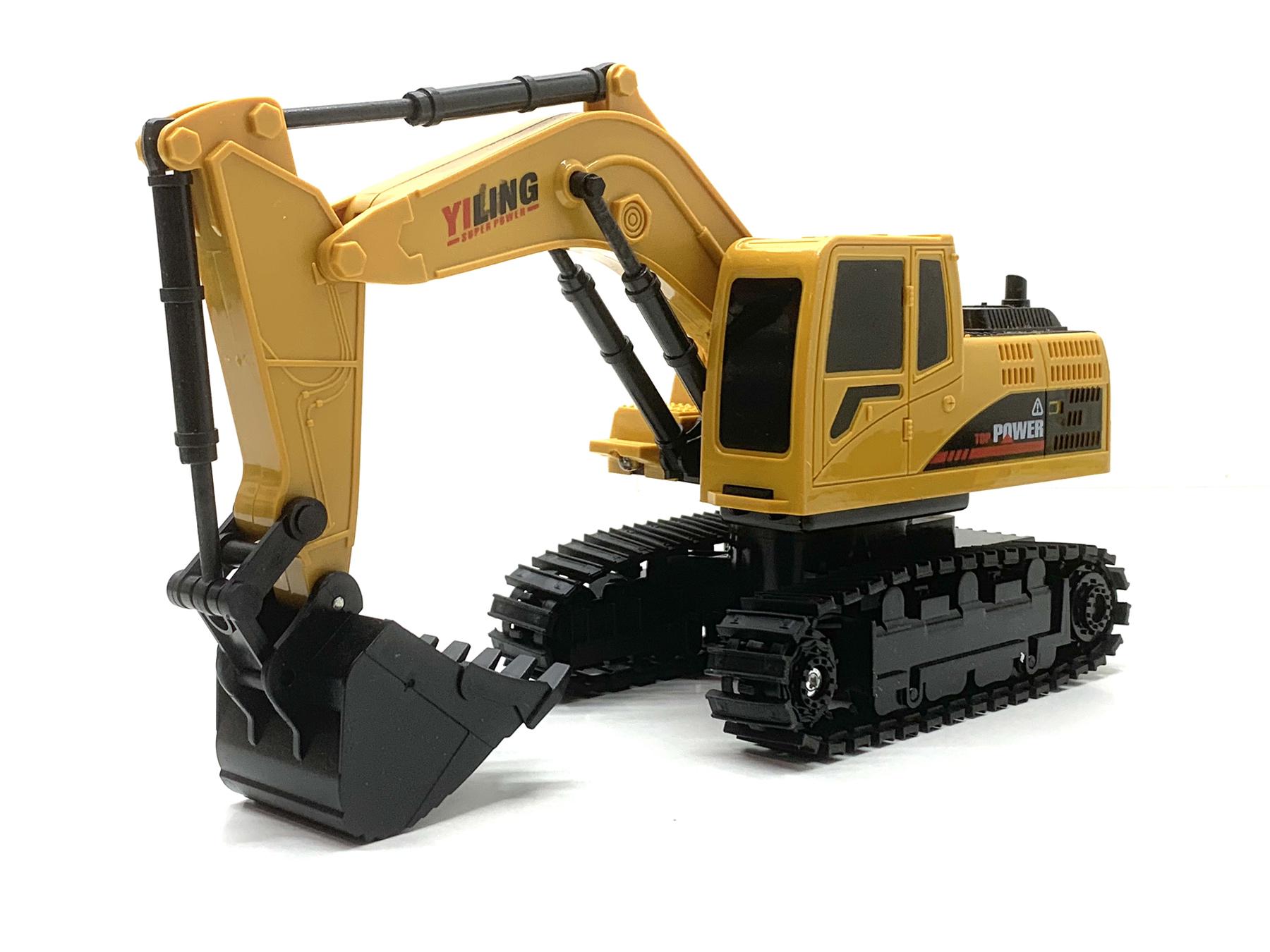 Екскаватор гусеничний A-Toys на радіокеруванні з рухомим ковшем 26 см Жовто-чорний (163-E8216A)