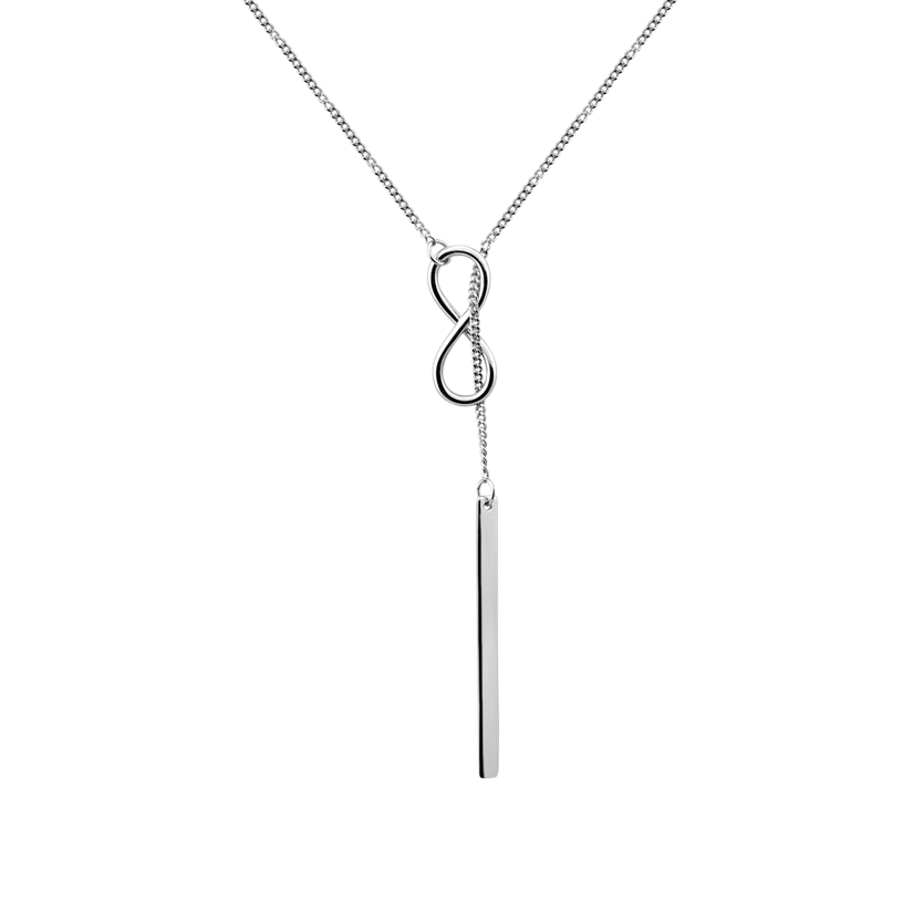 Колье серебряное-протяжка Бесконечность без камней