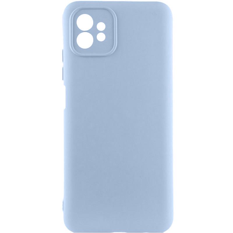 Противоударный чехол TPU GETMAN Liquid Silk Full Camera для Motorola Moto G32 Голубой / Lilac Blue