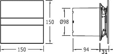 Вентилятор Cata E-100 G BK витяжний - фото 6