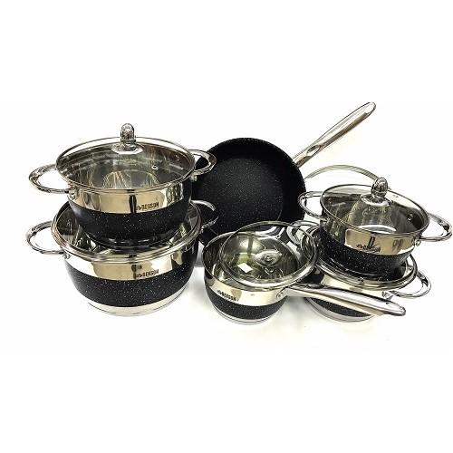 Набор посуды Benson BN-293 из нержавеющей стали 12 пр. (BN-293)