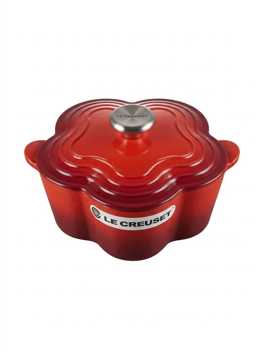 Каструля-квітка Le Creuset Cocotte Fleur чавунна з кришкою 20 см 2 л Червоний