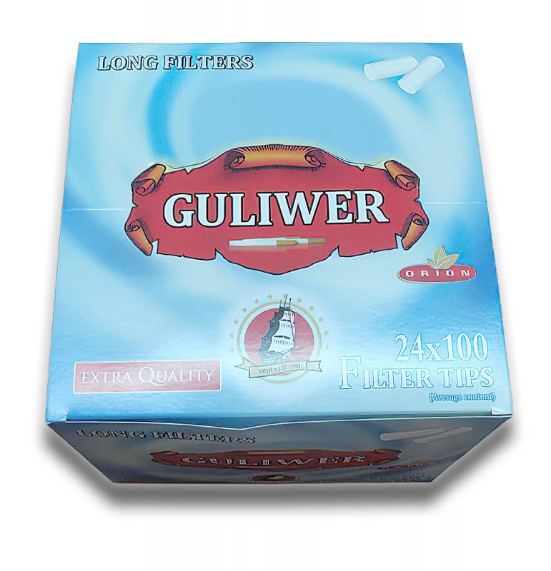 Блок фільтрів для самокруток 8 мм Guliwer Regular Long 24 пачок 100 шт.