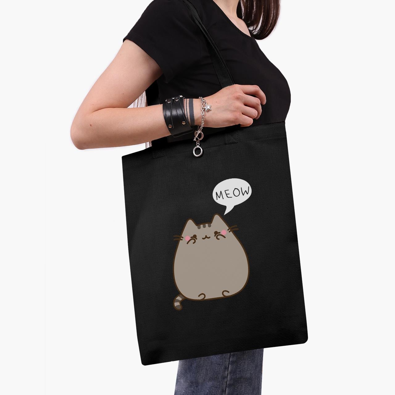 Эко сумка шоппер Pusheen Cat 41x35 см Черный (9227-2853-BKZ)