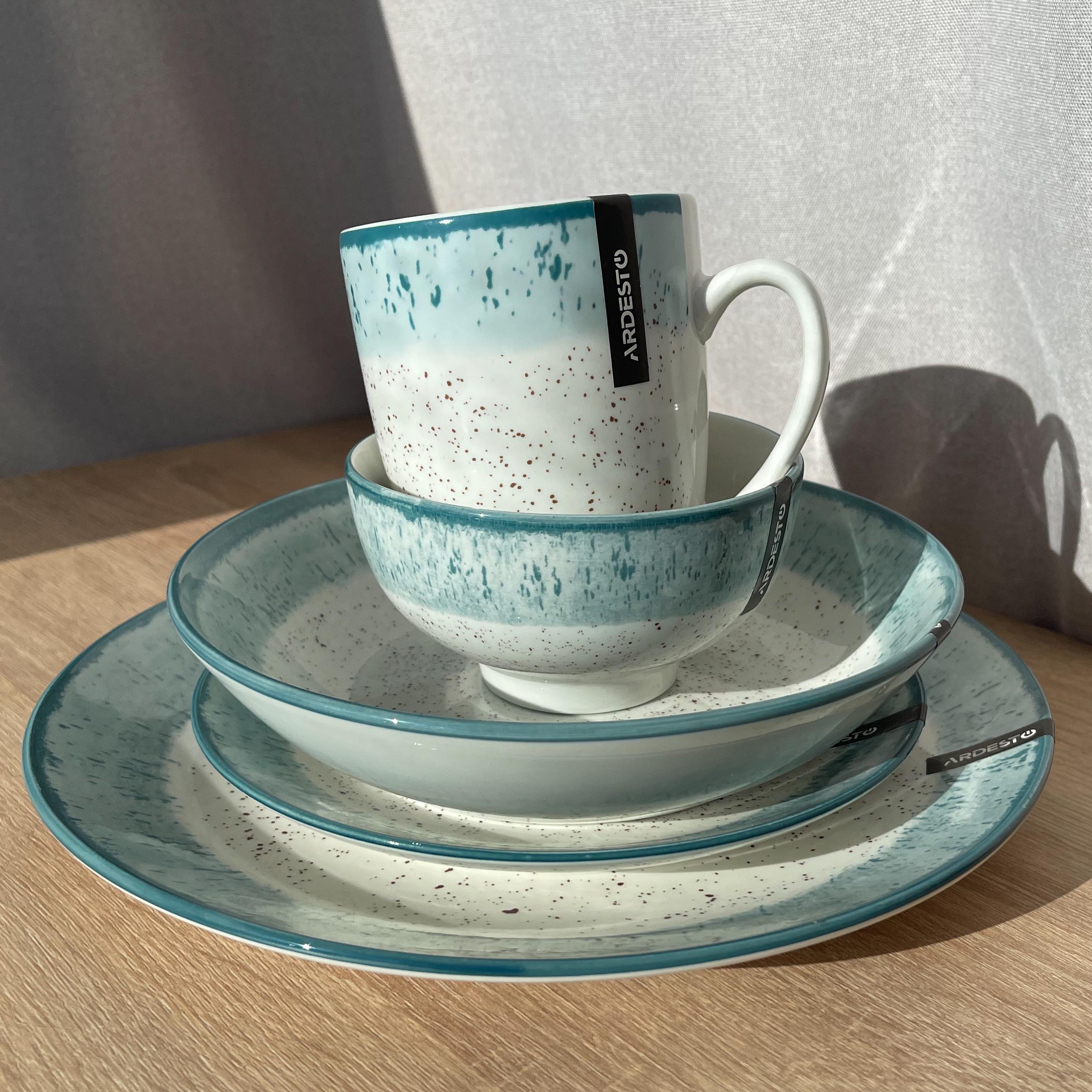 Столовий сервіз Ardesto Siena 5 предметів 1 особа порцеляна Біло-блакитний - фото 12