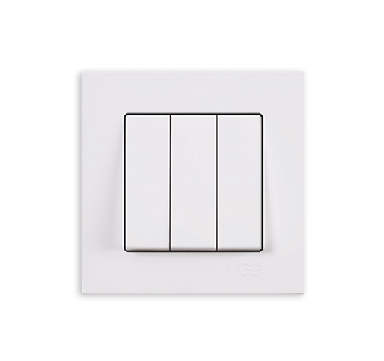 Вимикач 3-клавішний Gunsan Eqona 1401100100160 Білий Вимикач 3-клавішний Gunsan Eqona 1401100100160 Білий
