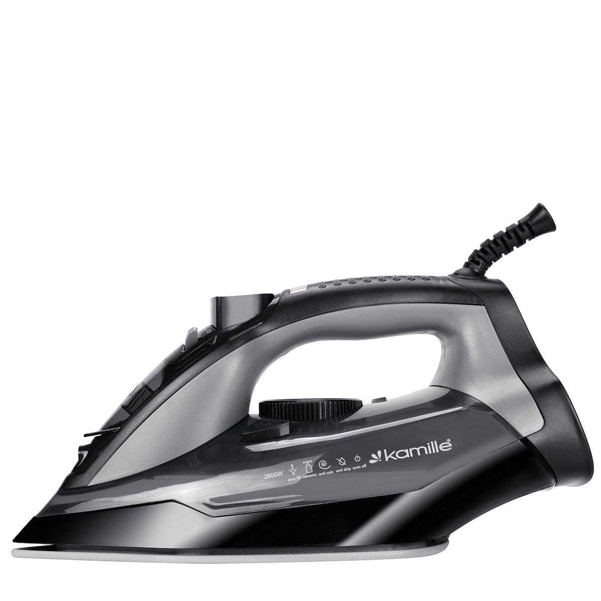 Утюг паровой Kamille KM 6711 с керамической подошвой 2800 Вт Черный (106-84-6711) Утюг паровой Kamille KM 6711 с керамической подошвой 2800 Вт Черный (106-84-6711)