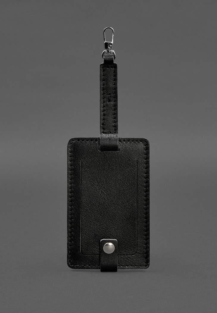 Бирка кожаная для багажа Бланк-тег Черный (A-026183)