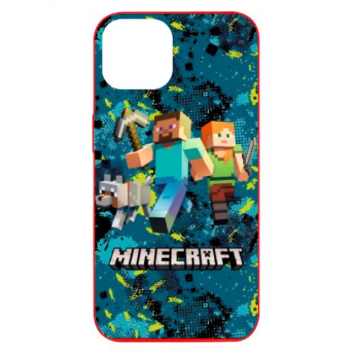 Чехол для iPhone 13 Minecraft Steve Alex And Dog (9259725-3-134799)