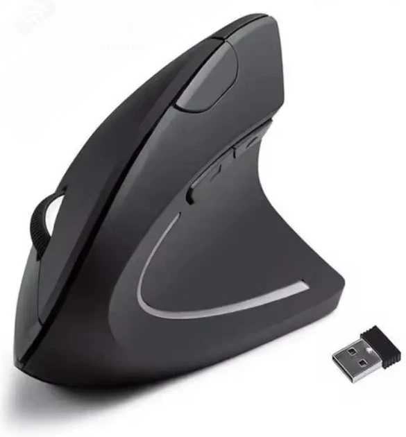 Мишка для ПК ергономічна бездротова акумуляторна Чорний (2548815633)