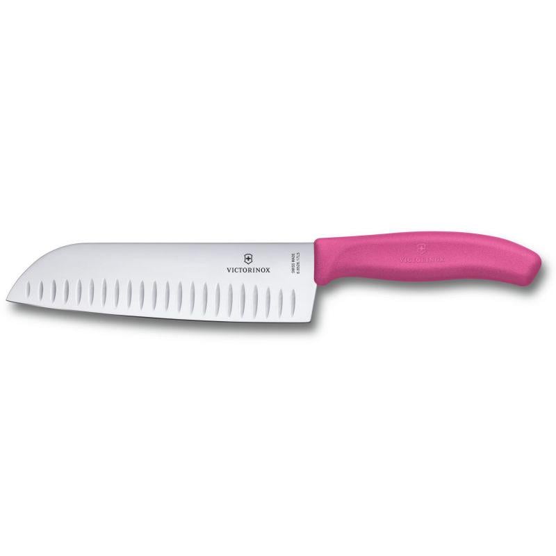 Нож кухонный Victorinox Vx68526.17L5B Swiss Classic Santoku 373 мм Розовый