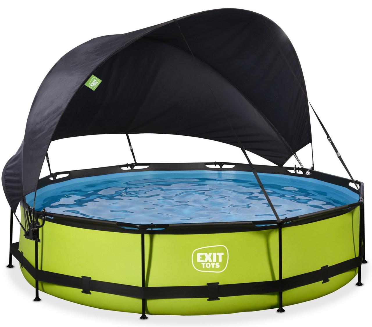 Бассейн каркасный Exit с тентом 360х76 см Лайм