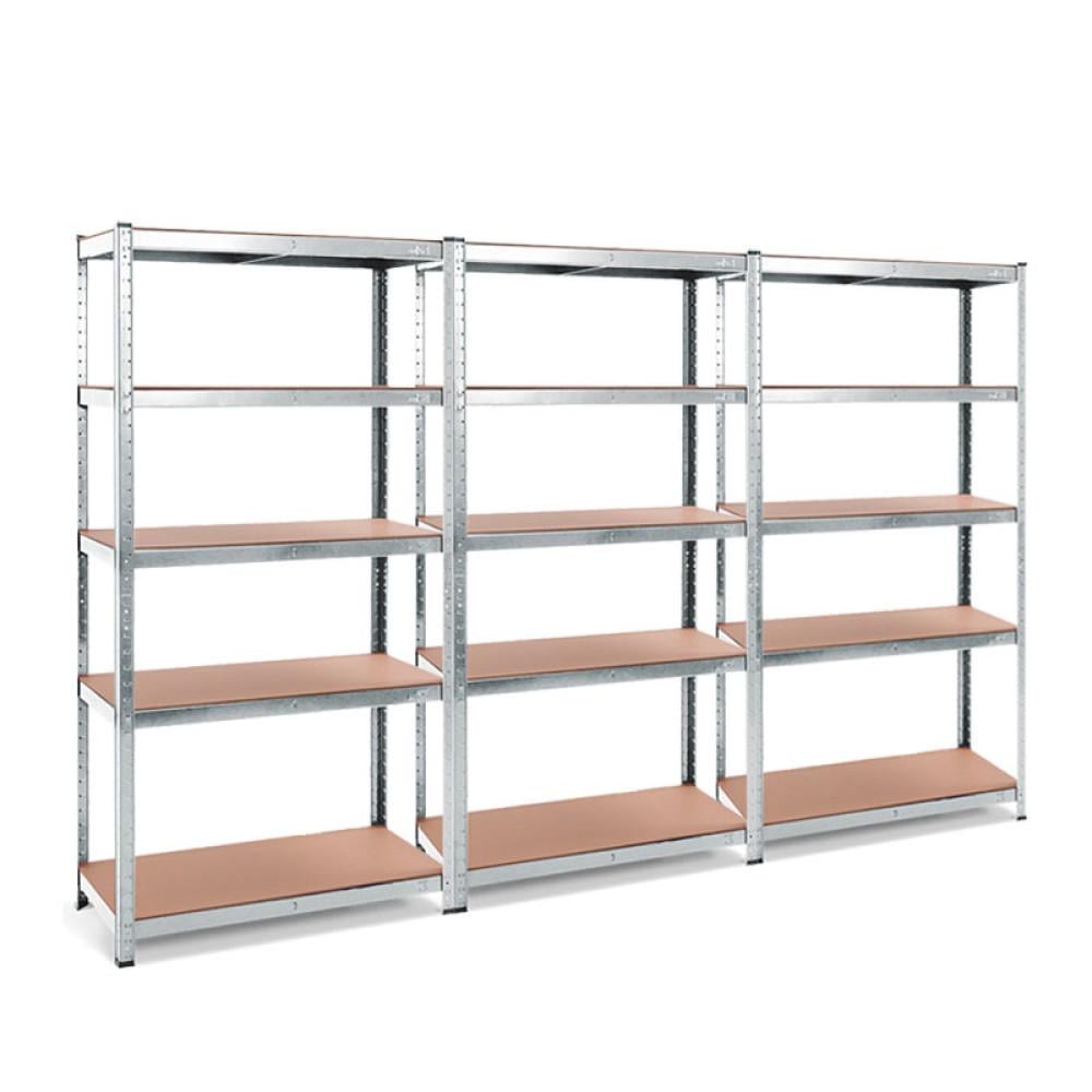 Комплект стеллажей SZ БОНА-24 180х90х40 см с оцинкованным покрытием на 5 полок из МДФ 3 шт. (371907)