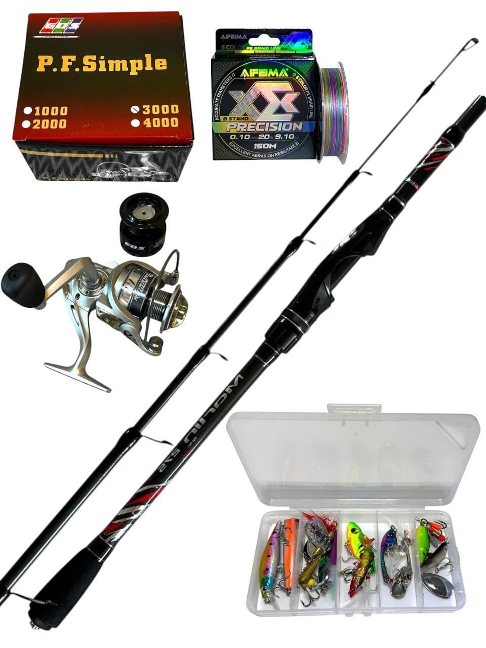 Набір для лову хижака SiWeida Marlin 2,75 м 5-20g/котушка EOS Simple 3000/шнур 0,10 мм 150 м/набір приманок (3045678227)