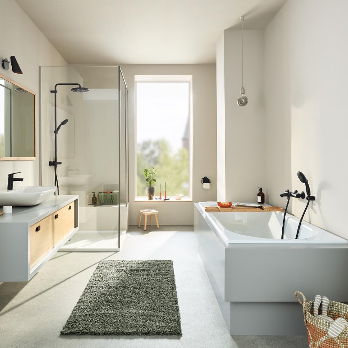 Cмеситель для ванны Grohe Grohtherm 1022032430 с термостатом Черный (225872) - фото 3