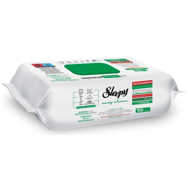 Влажные салфетки для уборки Sleepy Easy Clean с клапаном Белое мыло 100 шт.